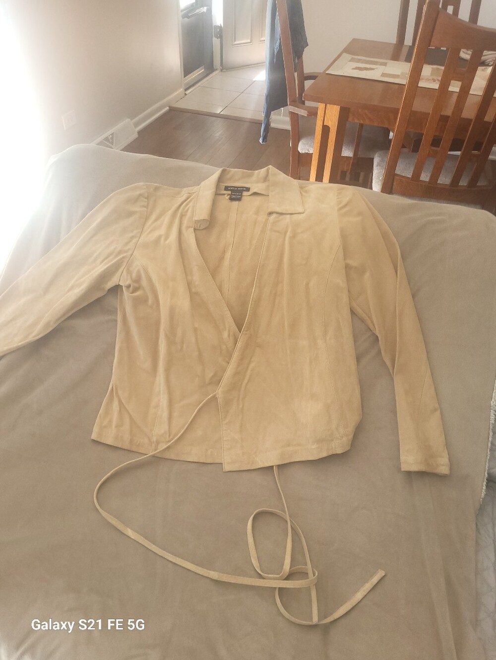 Boston Proper Light Tan Wrap Blazer